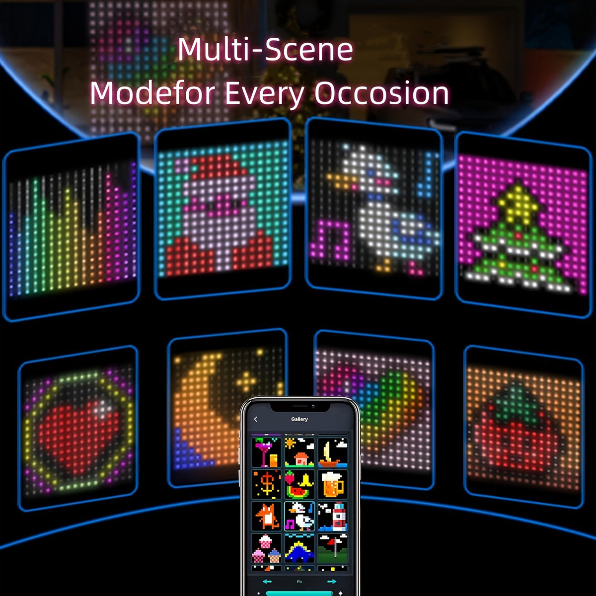 Bluetooth RGB LED Curtain Lights