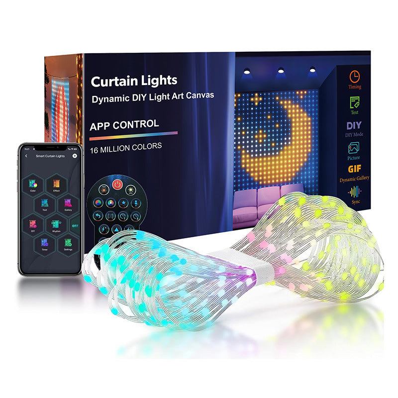 Bluetooth RGB LED Curtain Lights