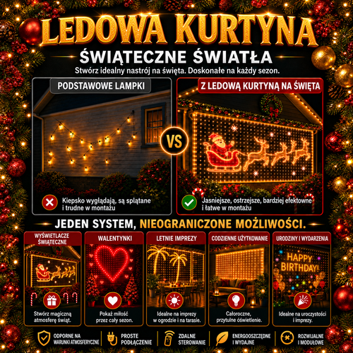 Świąteczna Kurtyna LED — zdjęcie 2